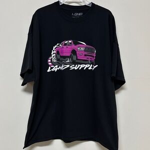 NWOT LGND Supply Co Black Graphic T-Shirt with Pink Truck Design size 3XL